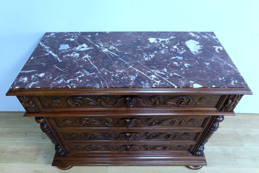 Commode en Noyer P. Guinand-Leglas, style Rennaissance - 1920 – Image 5