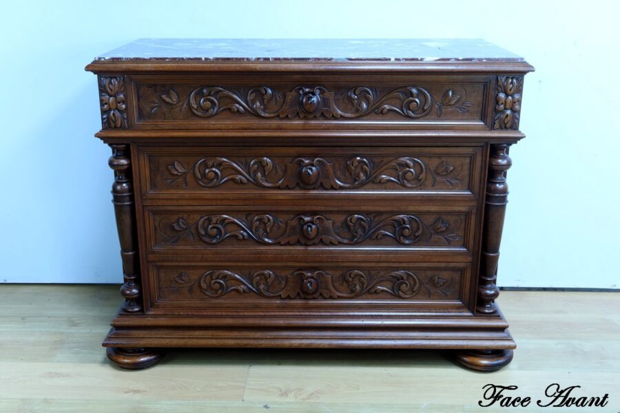 Commode en Noyer P. Guinand-Leglas, style Rennaissance - 1920 – Image 8