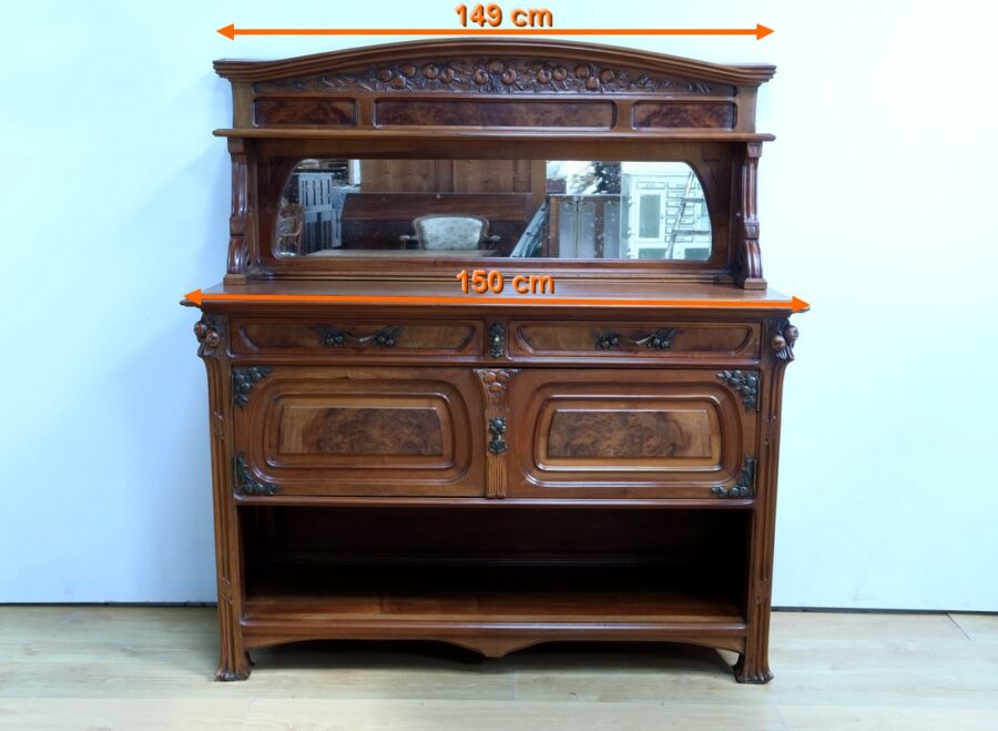 Desserte en Noyer, Art Nouveau - 1900 – Image 34