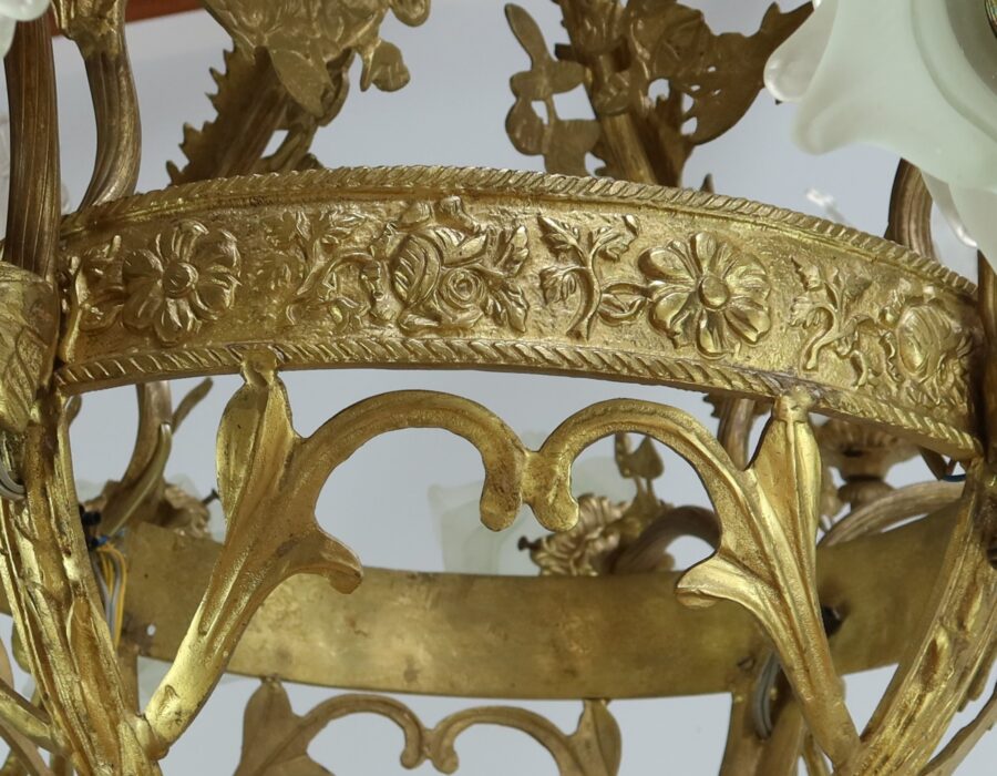 Lustre à 12 Lumières en Bronze Doré, style Napoléon III - Fin XIXe – Image 10