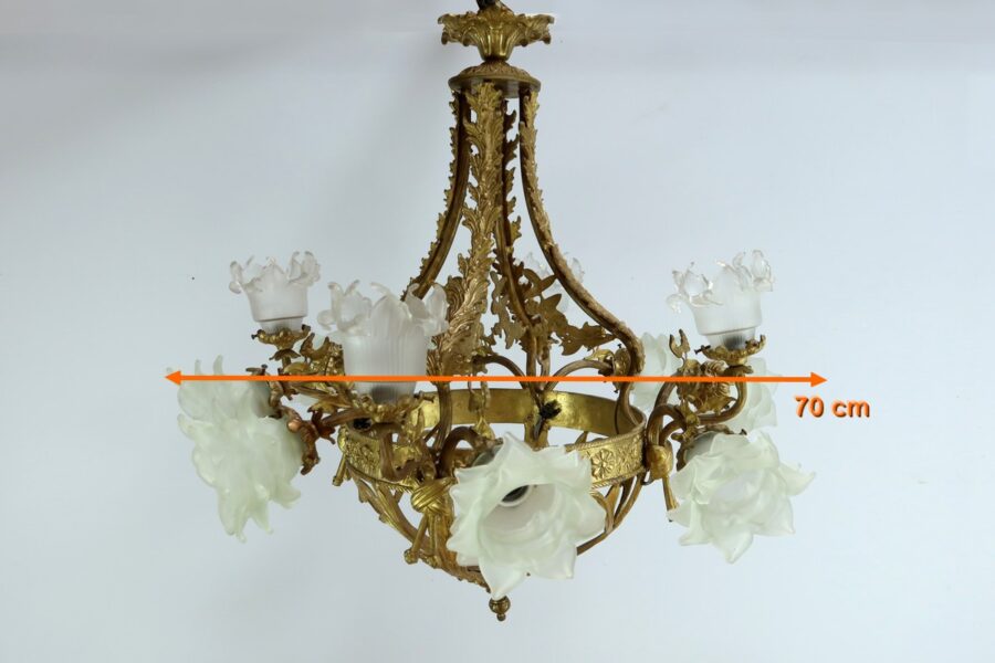 Lustre à 12 Lumières en Bronze Doré, style Napoléon III - Fin XIXe – Image 16