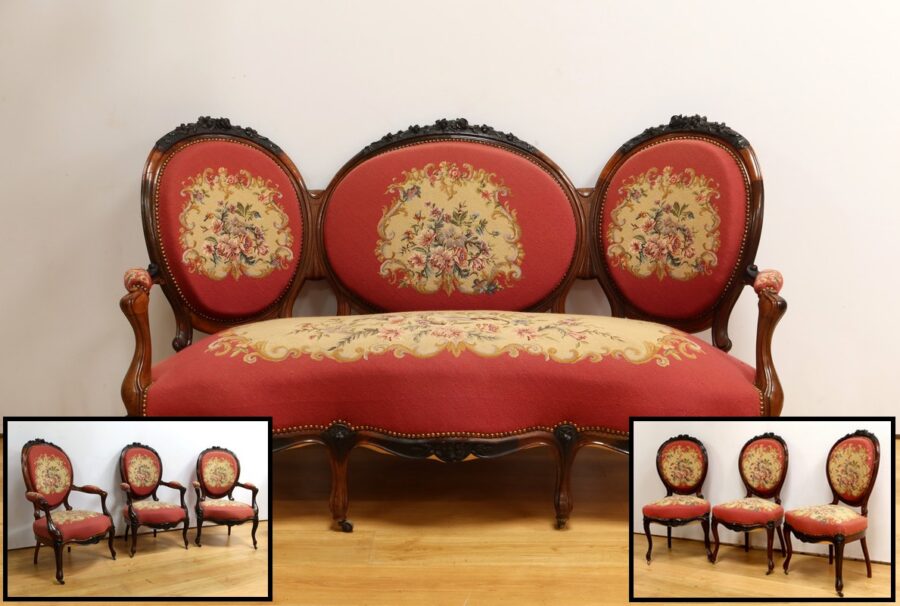 Salon 7 Pièces en Palissandre, époque Napoléon III – Milieu XIXe