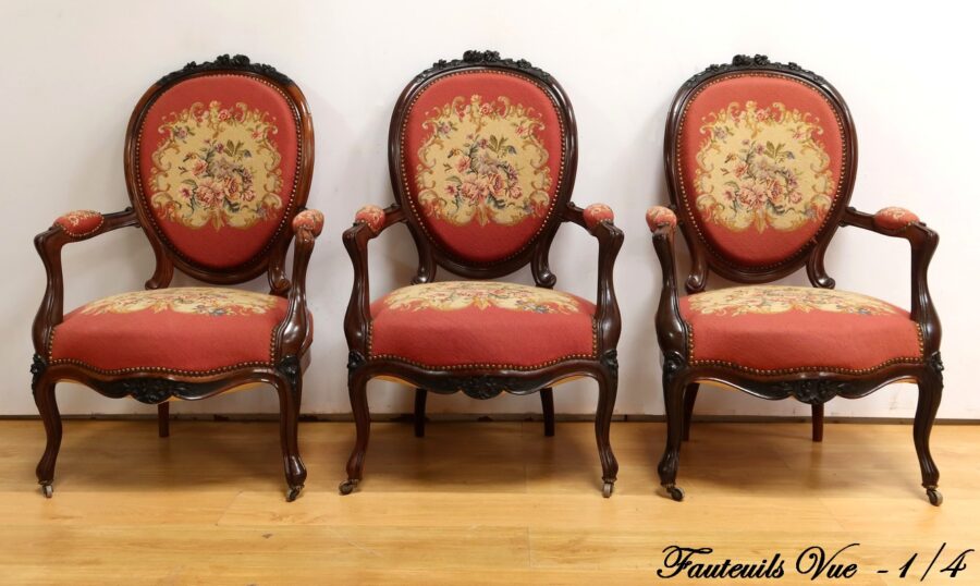 Salon 7 Pièces en Palissandre, époque Napoléon III – Milieu XIXe – Image 20