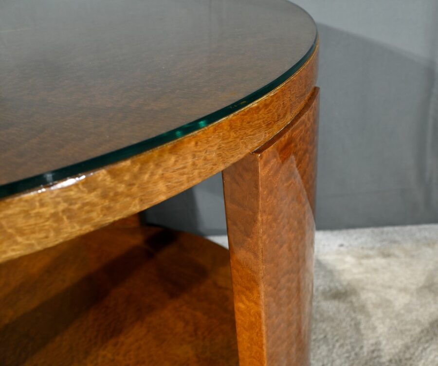 Table Guéridon en Loupe d’Amboine, Art Déco – 1930 – Image 15