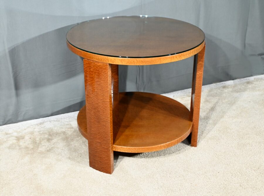 Table Guéridon en Loupe d’Amboine, Art Déco – 1930 – Image 2