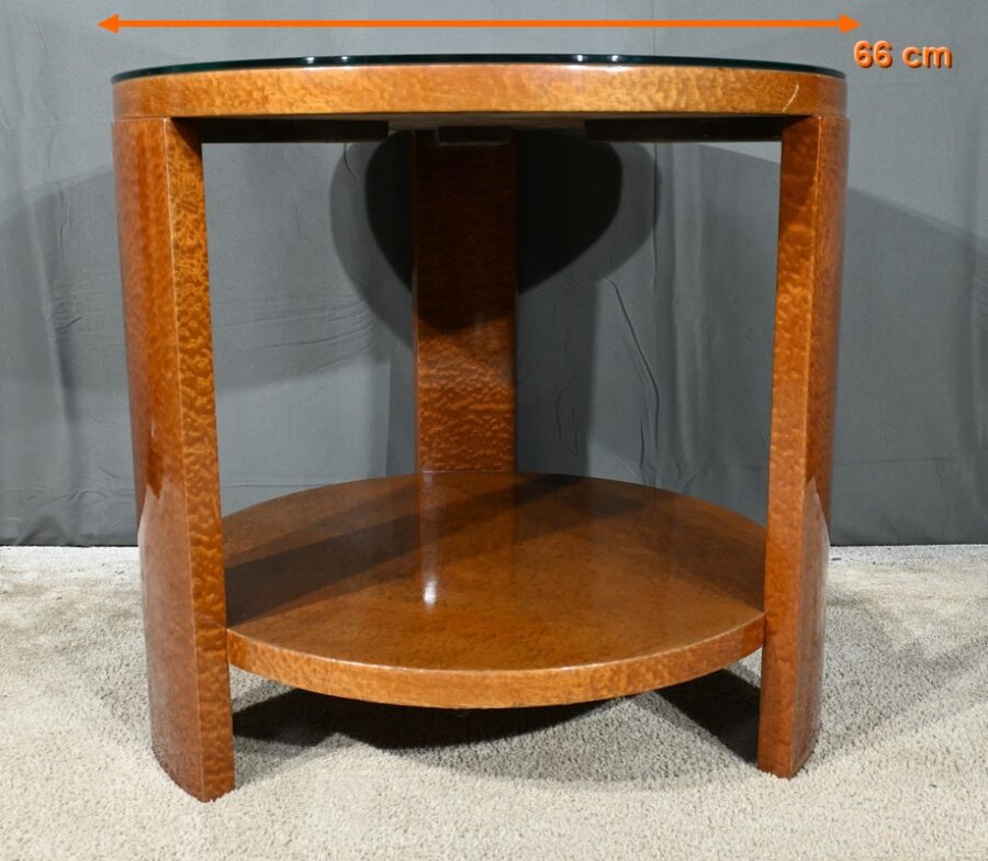 Table Guéridon en Loupe d’Amboine, Art Déco – 1930 – Image 21