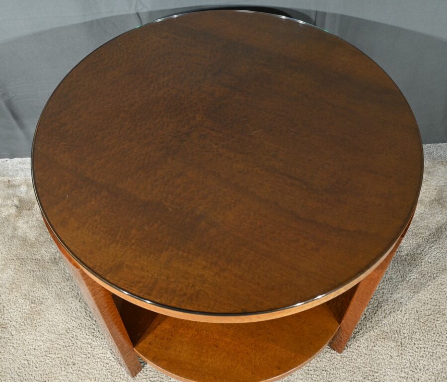 Table Guéridon en Loupe d’Amboine, Art Déco – 1930 – Image 6