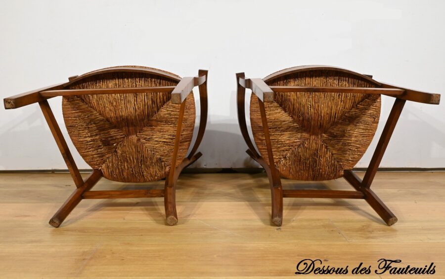 Paire de Fauteuils en Merisier, époque Directoire – Début XIXe – Image 22