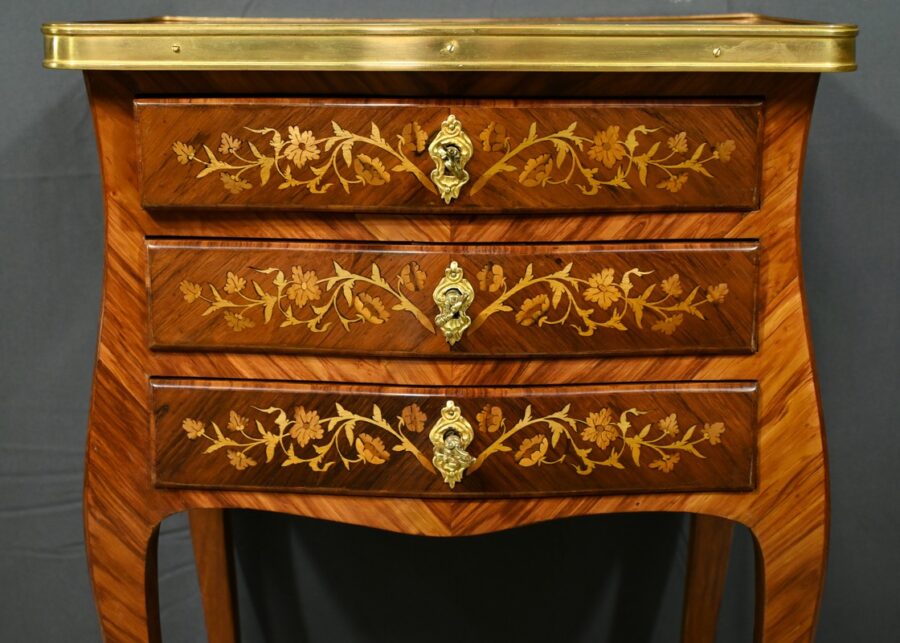 Chevet en Bois de Rose et Palissandre, style Louis XV – Fin XIXe – Image 12