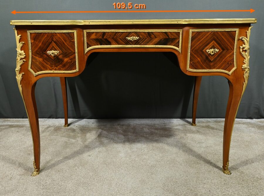 Petit Bureau de Milieu en Acajou et Palissandre, style Louis XV, époque Napoléon III – Milieu XIXe – Image 32