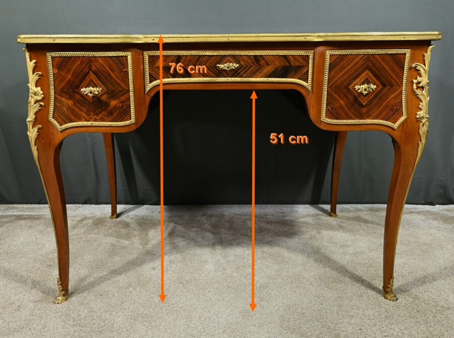 Petit Bureau de Milieu en Acajou et Palissandre, style Louis XV, époque Napoléon III – Milieu XIXe – Image 34