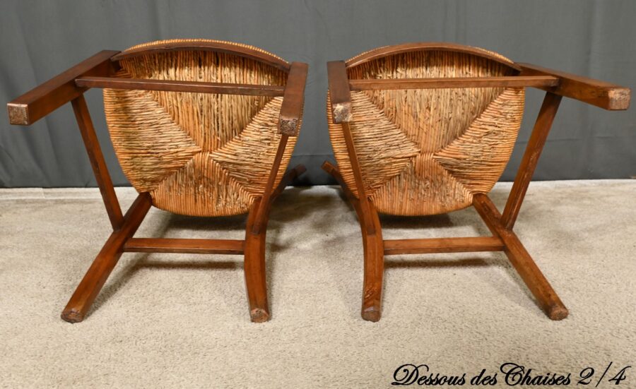 Suite de 4 Chaises en Merisier, époque Directoire – Début XIXe – Image 25