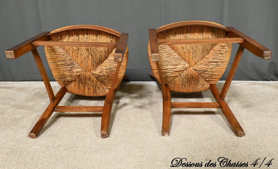 Suite de 4 Chaises en Merisier, époque Directoire – Début XIXe – Image 26