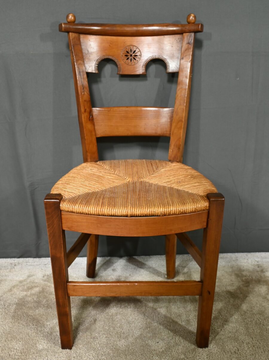 Suite de 4 Chaises en Merisier, époque Directoire – Début XIXe – Image 4