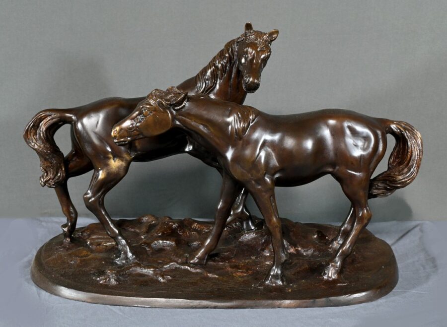 Bronze « Chevaux Arabes », d'après P-J. Mène – Début XXe