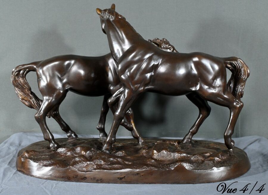 Bronze « Chevaux Arabes », d'après P-J. Mène – Début XXe – Image 17