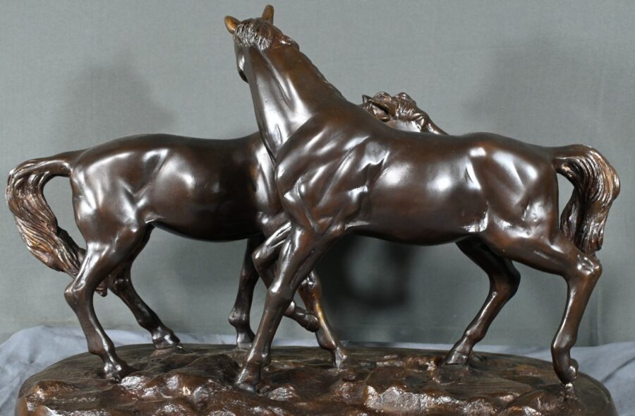 Bronze « Chevaux Arabes », d'après P-J. Mène – Début XXe – Image 18