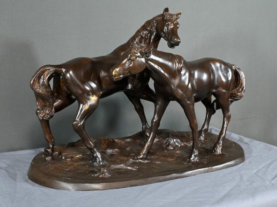 Bronze « Chevaux Arabes », d'après P-J. Mène – Début XXe – Image 2