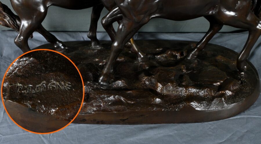 Bronze « Chevaux Arabes », d'après P-J. Mène – Début XXe – Image 20
