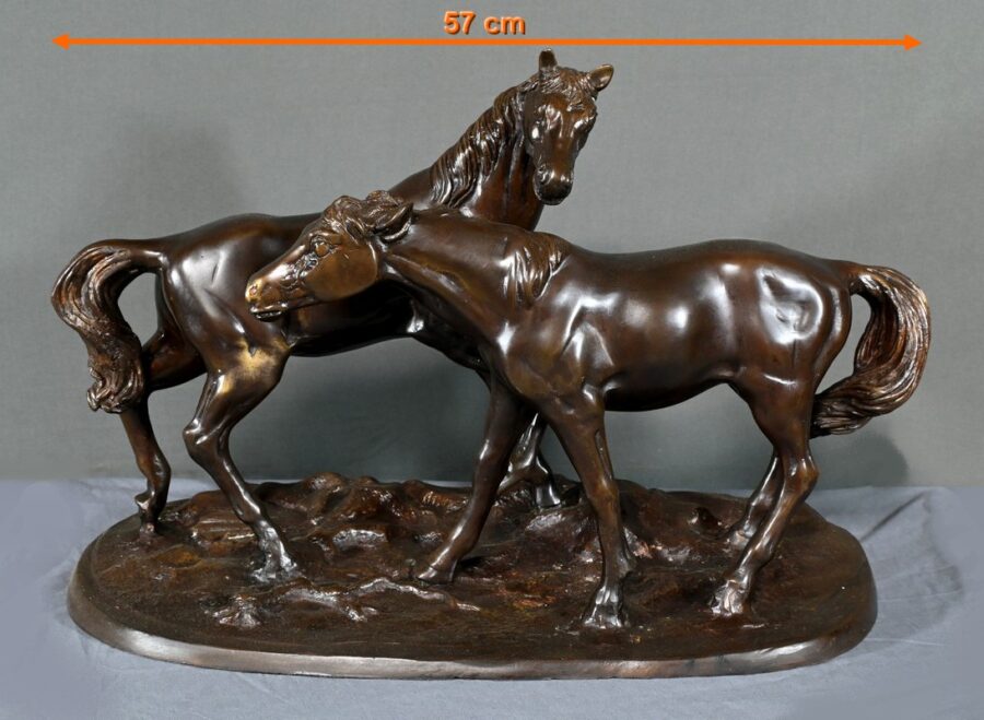 Bronze « Chevaux Arabes », d'après P-J. Mène – Début XXe – Image 21