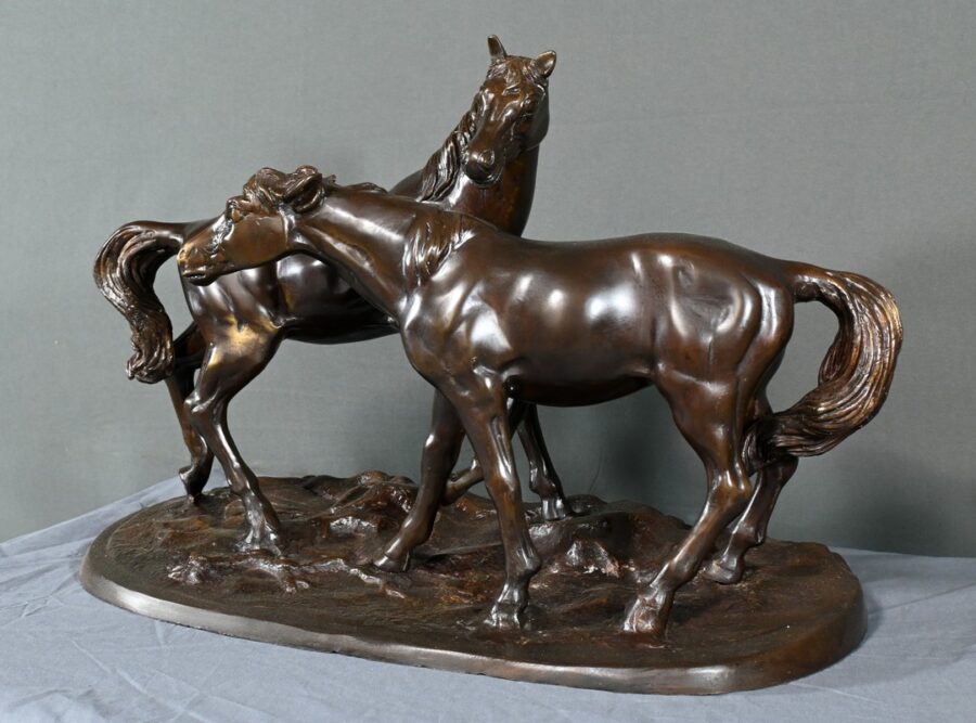 Bronze « Chevaux Arabes », d'après P-J. Mène – Début XXe – Image 3