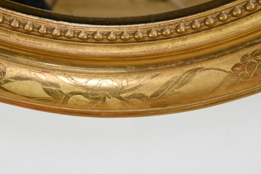 Miroir Ovale en Bois Doré, style Louis XVI, époque Napoléon III – Milieu XIXe – Image 12