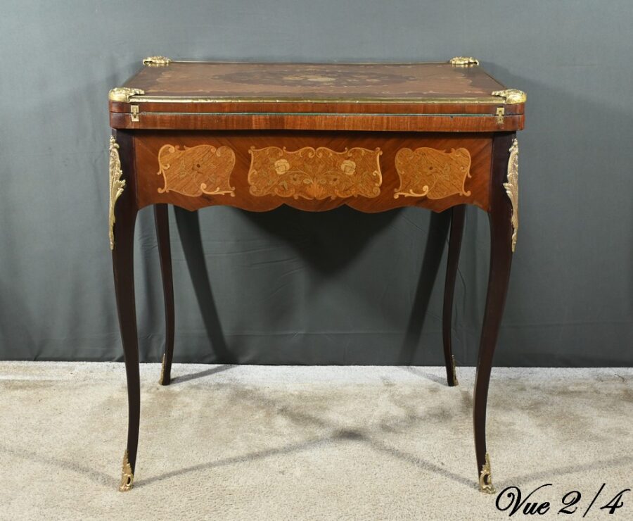 Table de Jeux en Acajou, style Transition Louis XV/Louis XVI – Fin XIXe – Image 22