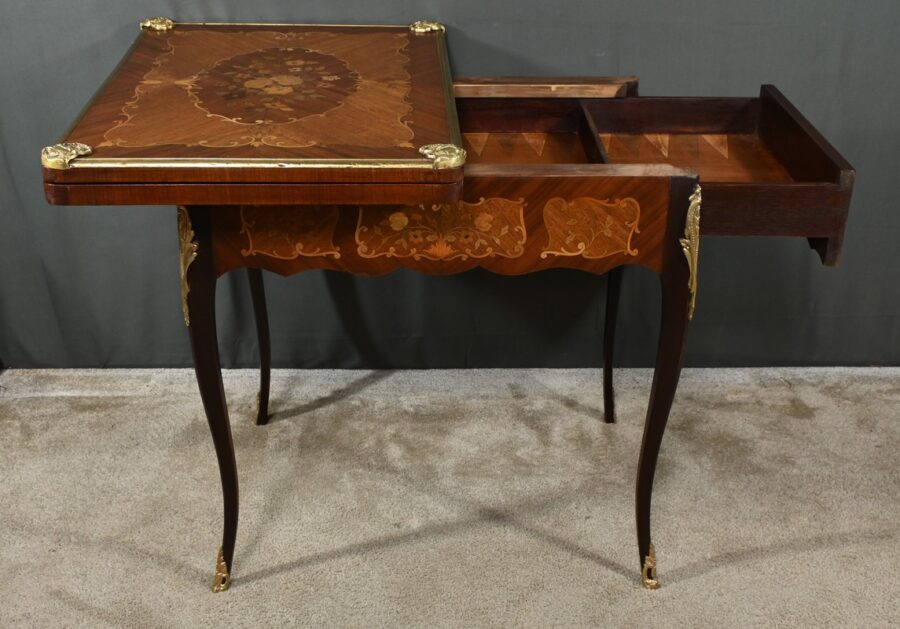 Table de Jeux en Acajou, style Transition Louis XV/Louis XVI – Fin XIXe – Image 25