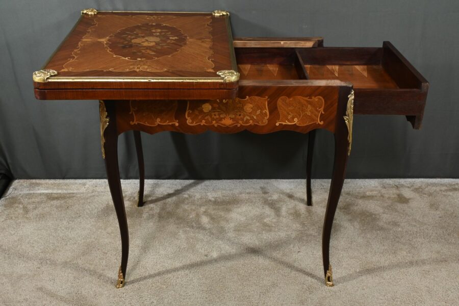 Table de Jeux en Acajou, style Transition Louis XV/Louis XVI – Fin XIXe – Image 7
