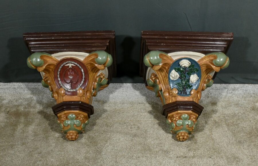 Paire de Consoles Murales en Plâtre, style Baroque - Fin XIXe – Image 2