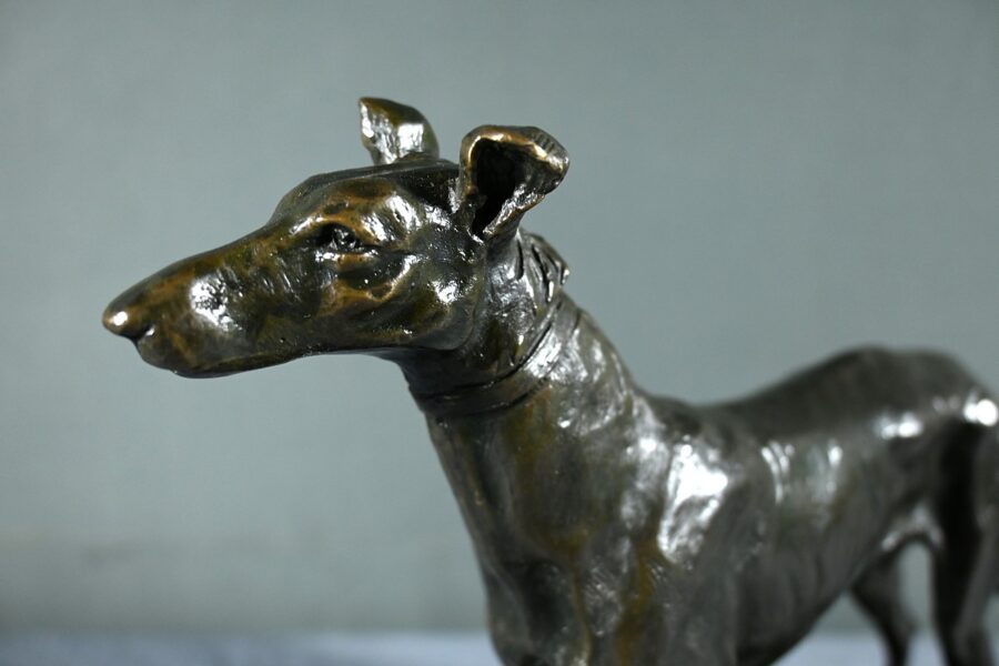 Bronze "Le Lévrier", signé E.Frémiet - Fin XIXe – Image 10
