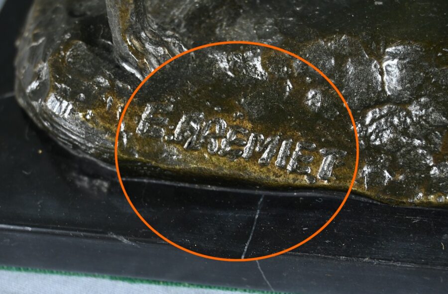 Bronze "Le Lévrier", signé E.Frémiet - Fin XIXe – Image 13