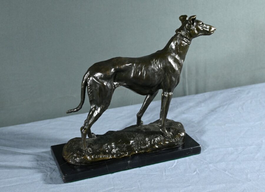 Bronze "Le Lévrier", signé E.Frémiet - Fin XIXe – Image 2