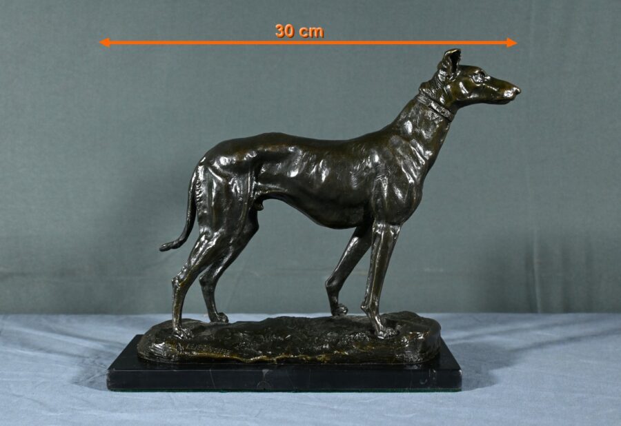 Bronze "Le Lévrier", signé E.Frémiet - Fin XIXe – Image 20