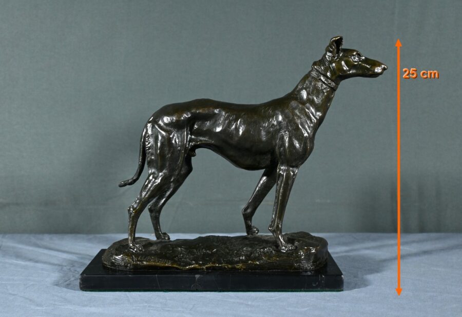 Bronze "Le Lévrier", signé E.Frémiet - Fin XIXe – Image 22