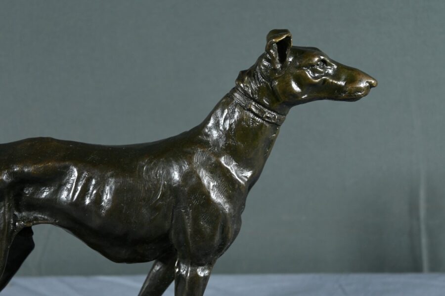 Bronze "Le Lévrier", signé E.Frémiet - Fin XIXe – Image 4