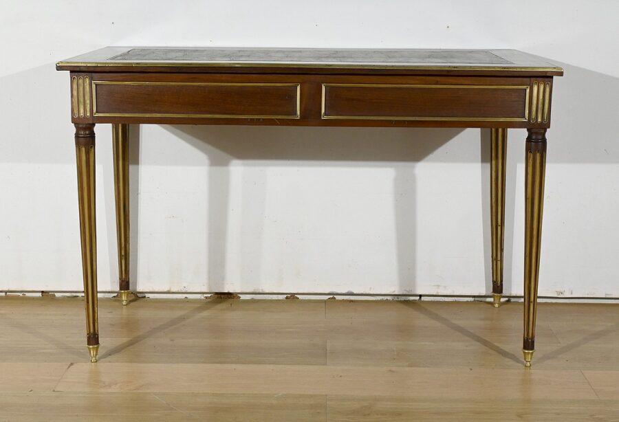 Bureau Plat en Acajou, style Louis XVI- 2ème partie XIXe – Image 13