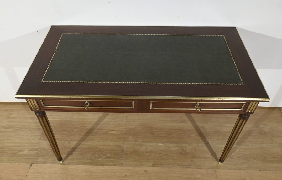 Bureau Plat en Acajou, style Louis XVI- 2ème partie XIXe – Image 4