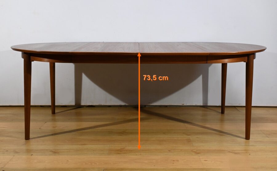 Table de Salle à Manger en Teck, style Scandinave - 1970 – Image 23