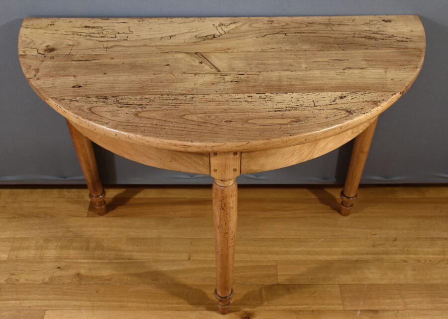Console Demi-lune en Merisier Blond, style Louis-Philippe - 2ème partie XIXe – Image 4