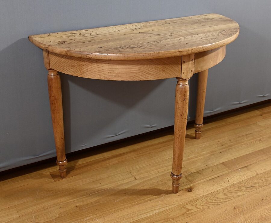 Console Demi-lune en Merisier Blond, style Louis-Philippe - 2ème partie XIXe – Image 6
