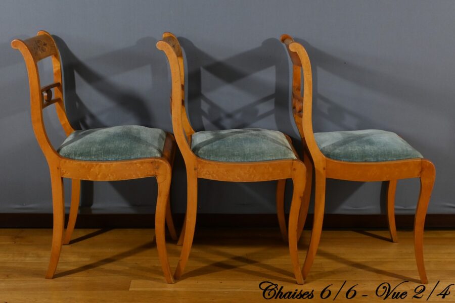 Chaises en Érable Moucheté, style Charles X - Milieu XXe – Image 16