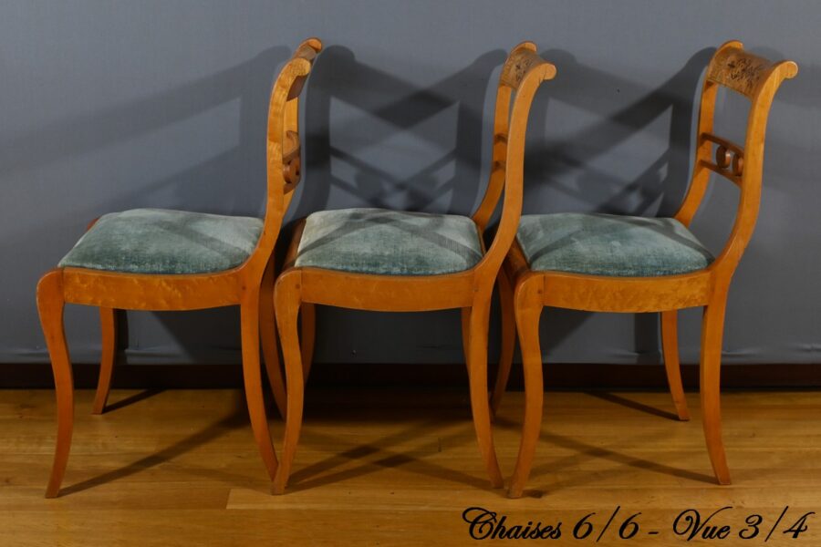 Chaises en Érable Moucheté, style Charles X - Milieu XXe – Image 18