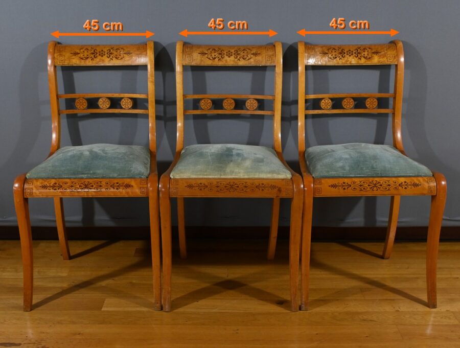 Chaises en Érable Moucheté, style Charles X - Milieu XXe – Image 21
