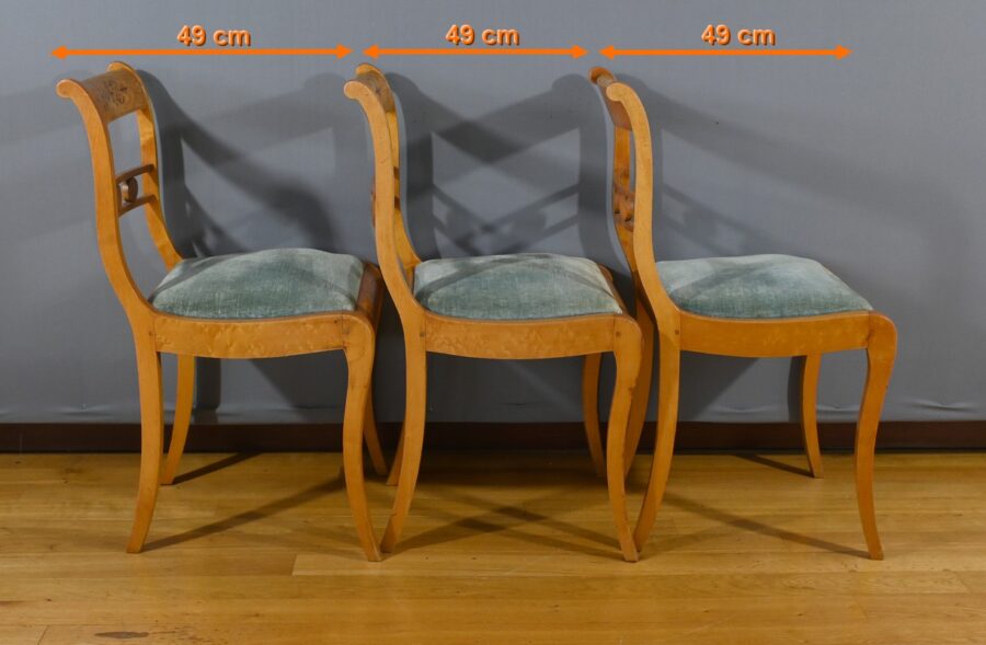 Chaises en Érable Moucheté, style Charles X - Milieu XXe – Image 22