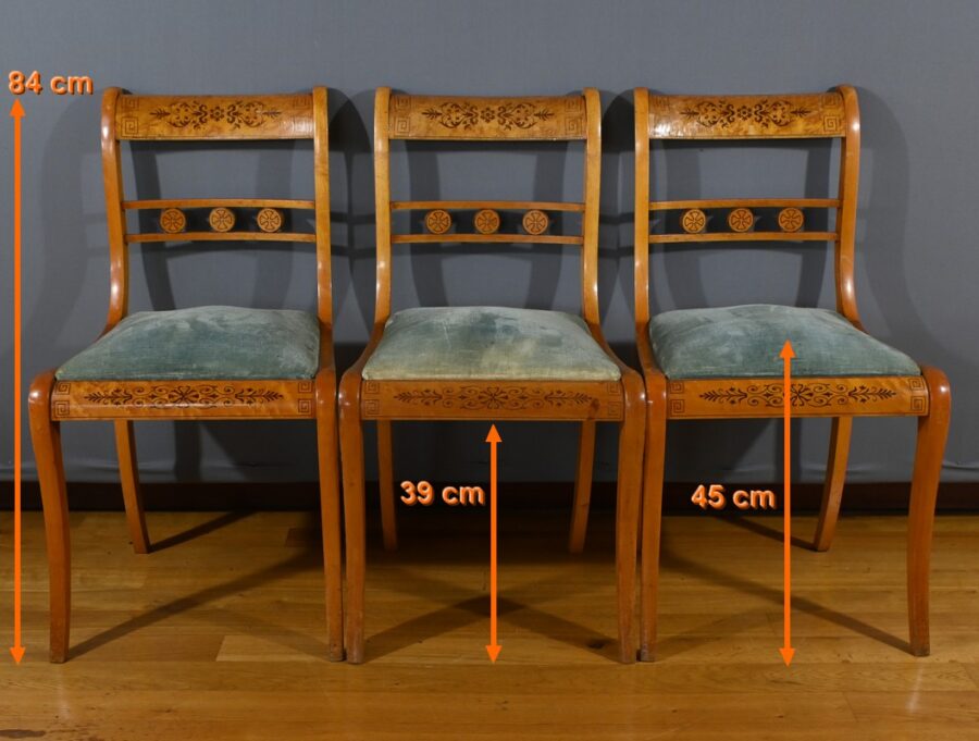 Chaises en Érable Moucheté, style Charles X - Milieu XXe – Image 23