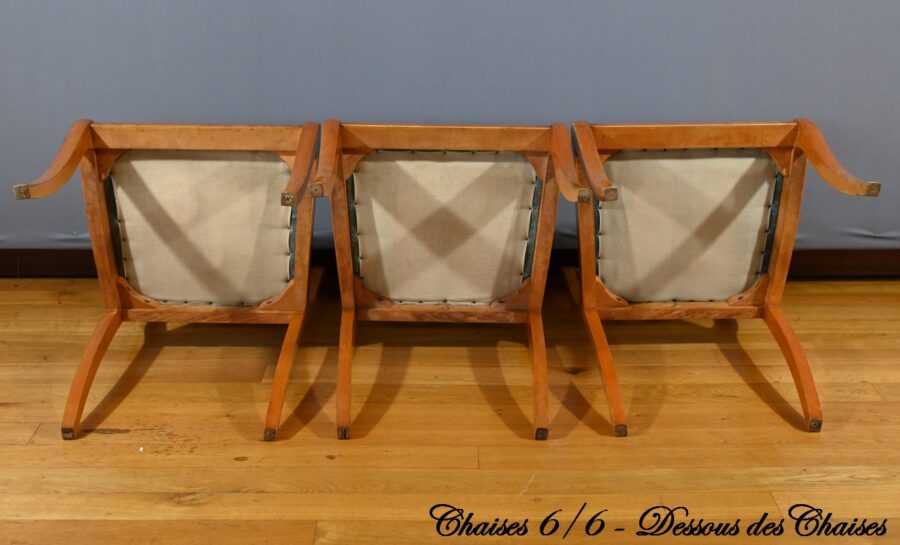 Chaises en Érable Moucheté, style Charles X - Milieu XXe – Image 25