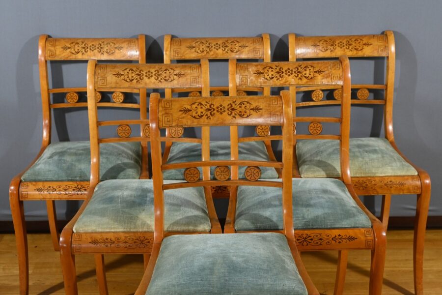Chaises en Érable Moucheté, style Charles X - Milieu XXe – Image 6