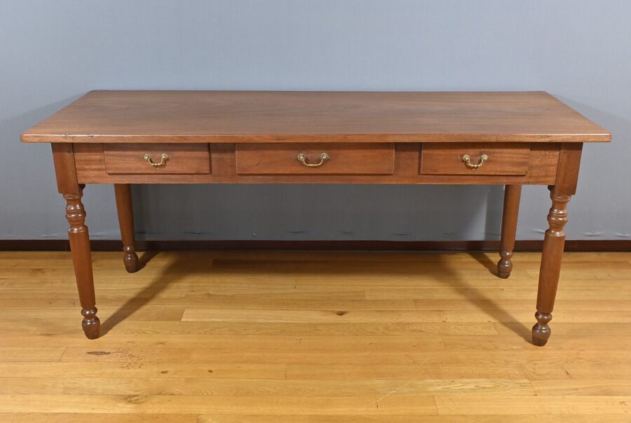 Table Bureau en Acajou massif - 2ème partie XIXe