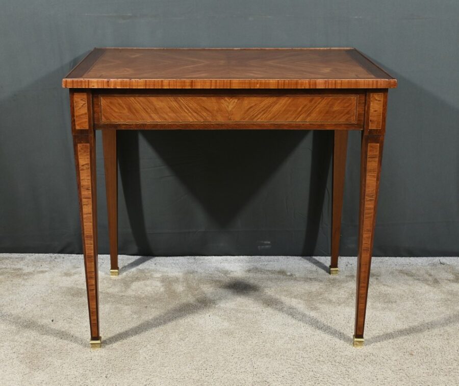 Petite Table Bureau en Marqueterie, style Louis XVI - 2ème partie XIXe – Image 15